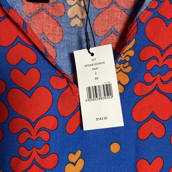 NWT Never Fully Dressed Taylor Heart Keyhole Print Mini Shift Dress size size 6 - Picture 10 of 10
